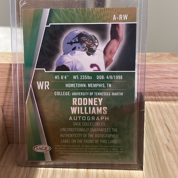 Rodney Williams Rookie card Autograph - Picture 2 of 2